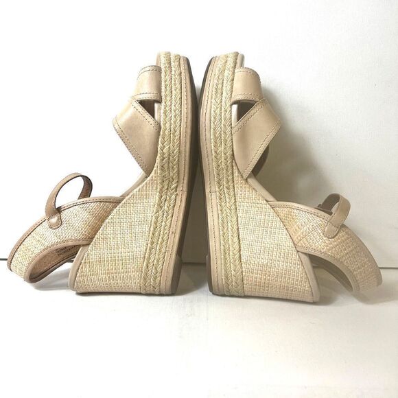 Clarks Indigo Rope Wedge Sandal Casual Women 10M Tan Leather Sling Back Open Toe - Picture 6 of 11
